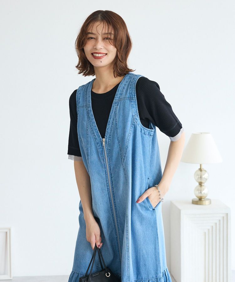Green Parks「・SUGAR SPOON W-ZIPデニムロングワンピ」|ワンピース|