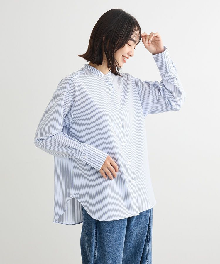 Green Parks「バンドカラーインナーシャツ」|シャツ・ブラウス|Stripe
