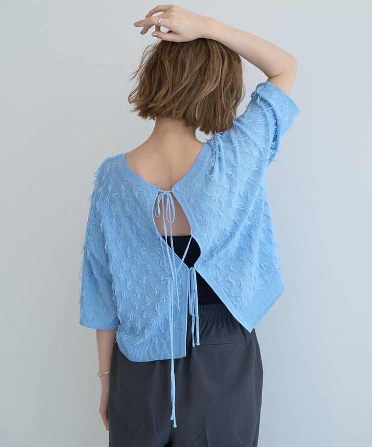 YECCA VECCA「2wayリボンフリンジニットカーディガン」|カーディガン|