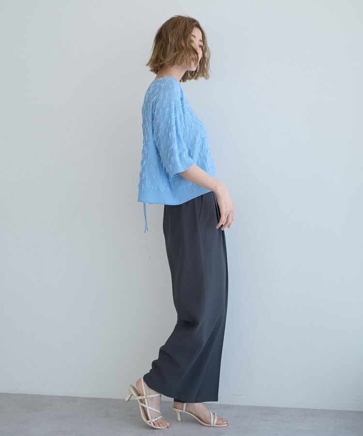 YECCA VECCA「2wayリボンフリンジニットカーディガン」|カーディガン|