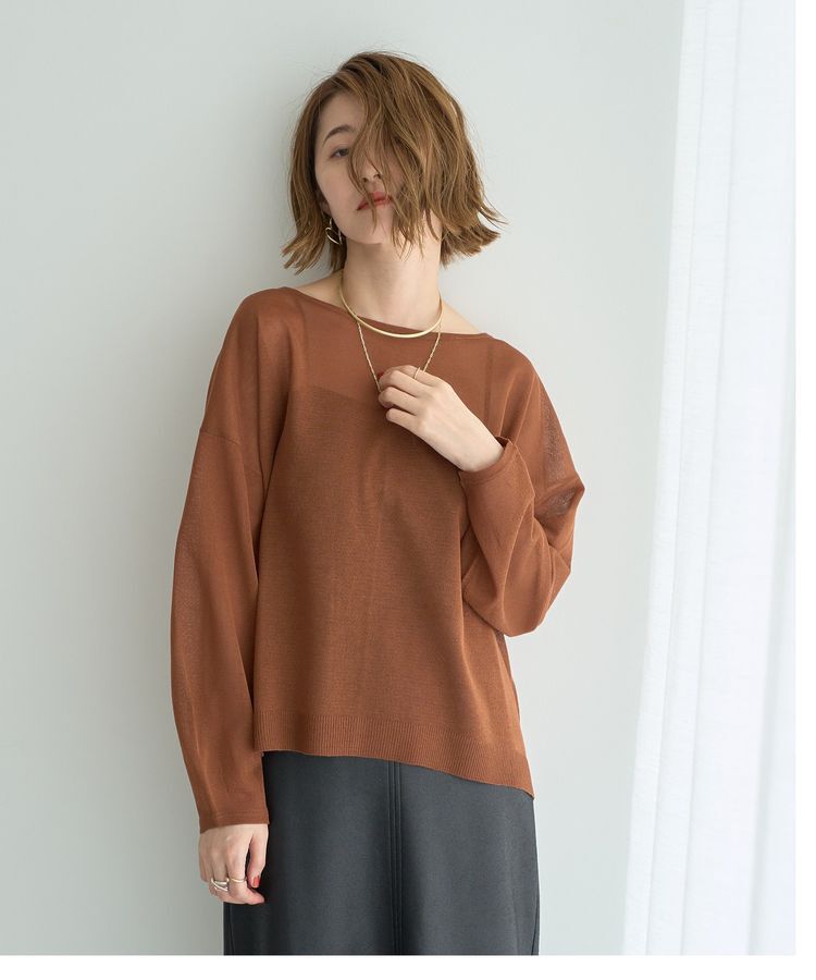 YECCA VECCA「シアーニットプルオーバー」|ニット・セーター|