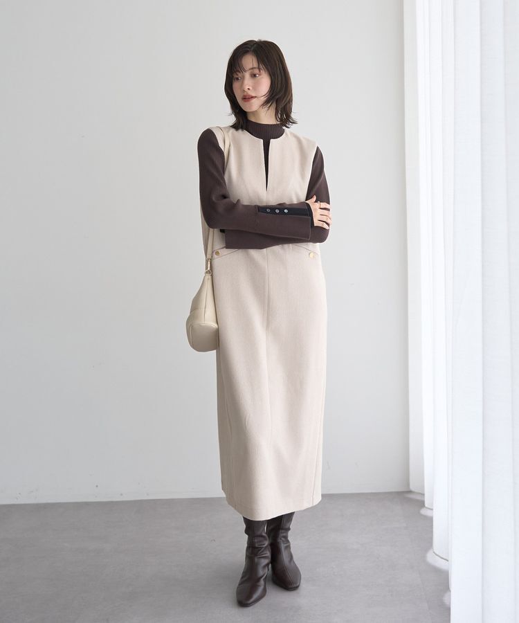 YECCA VECCA「キーネックジャンスカ」|ジャンパースカート|