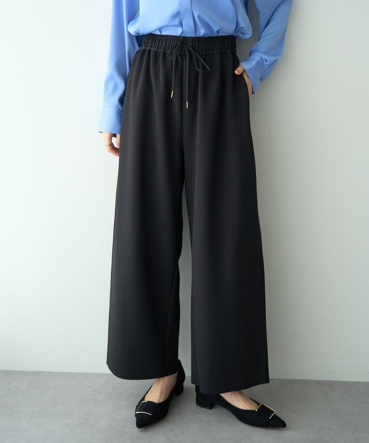 YECCA VECCA「イージーカットジョーゼットパンツ」|その他|Black