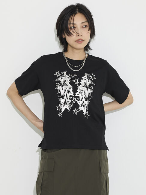GARAGE OF GOOD CLOTHING「箔スターTシャツ」|Tシャツ・カットソー|Black