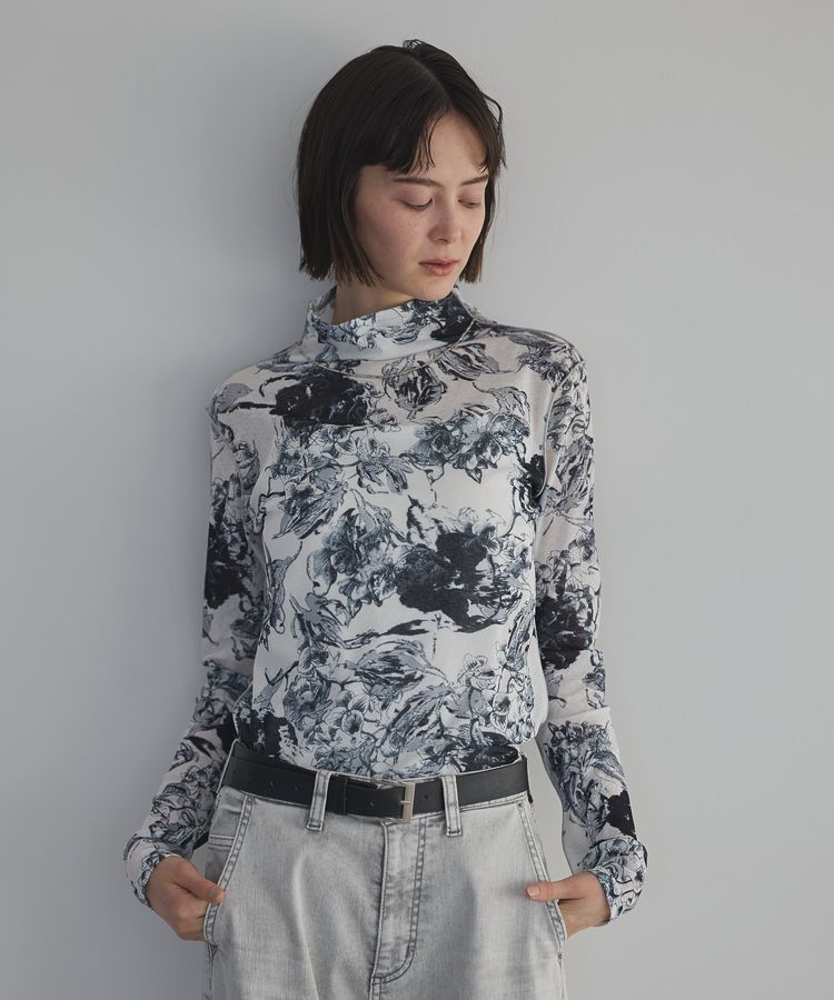 GARAGE OF GOOD CLOTHING「【日本製】フラワープリントハイネックプルオーバー」|Tシャツ・カットソー|
