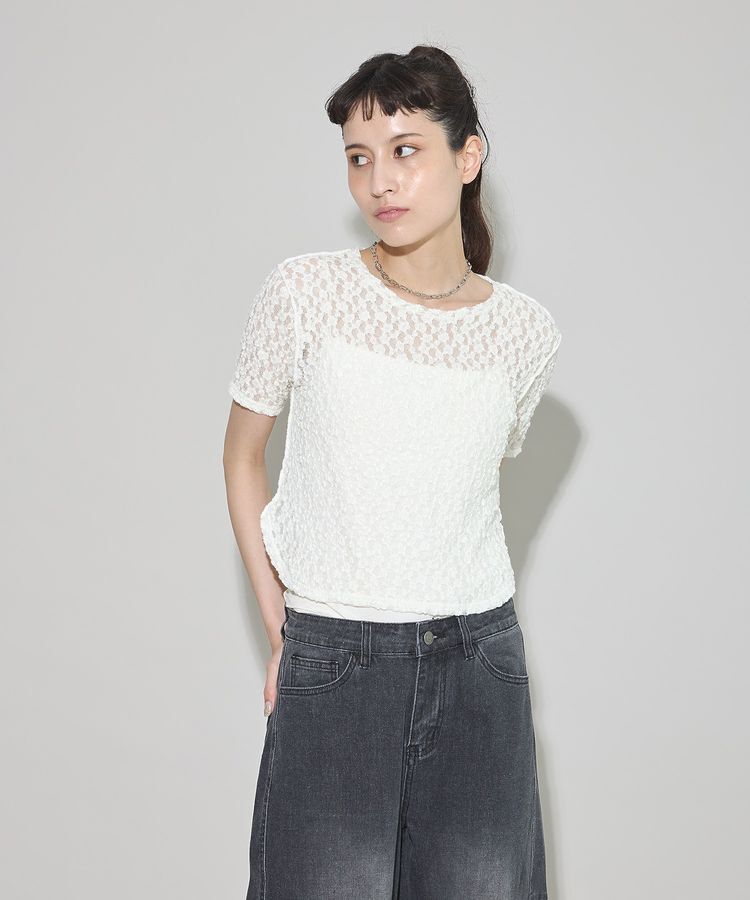 GARAGE OF GOOD CLOTHING「【日本製】シュリンクレースラウンドヘムプルオーバー」|Tシャツ・カットソー|White