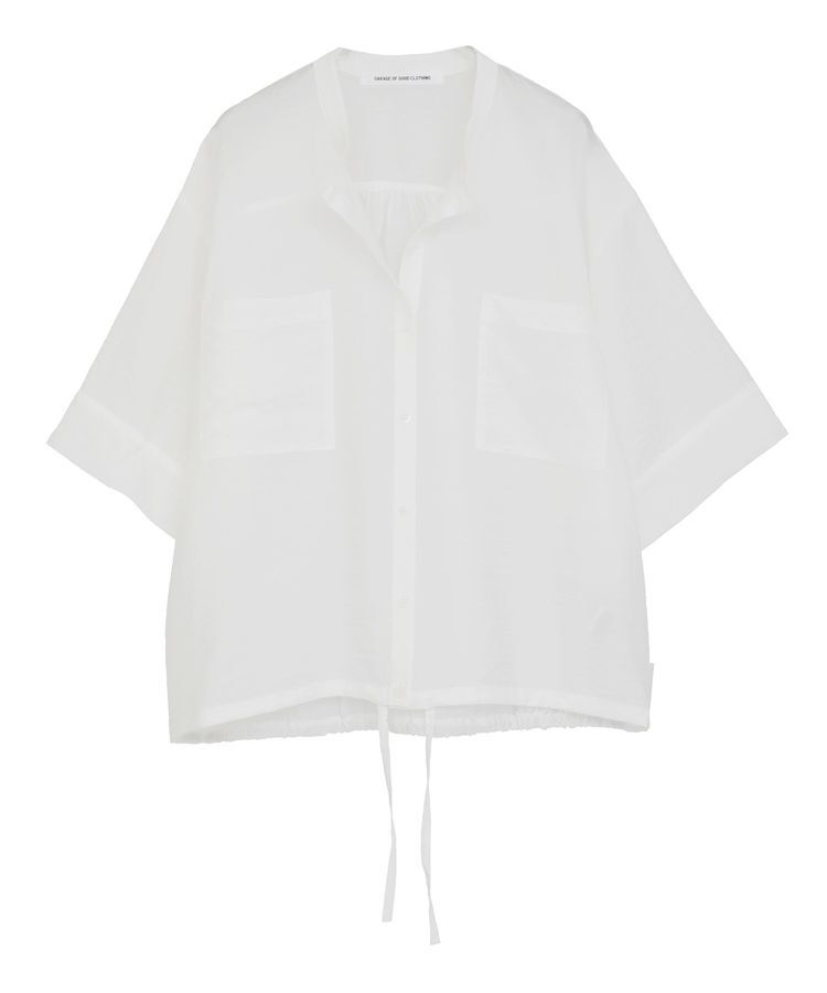GARAGE OF GOOD CLOTHING「シアー裾ドロストスクエアフブラウス」|シャツ・ブラウス|White