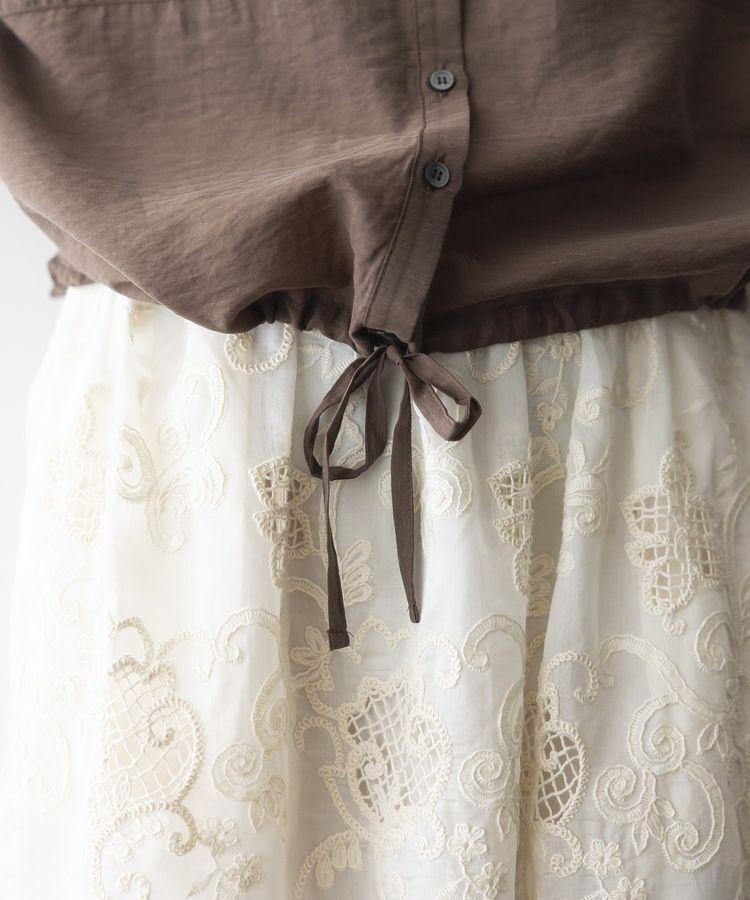 GARAGE OF GOOD CLOTHING「シアー裾ドロストスクエアフブラウス」|シャツ・ブラウス|