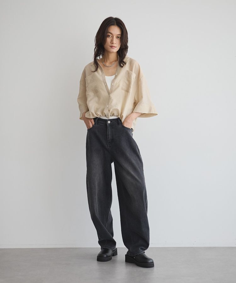 GARAGE OF GOOD CLOTHING「シアー裾ドロストスクエアフブラウス」|シャツ・ブラウス|