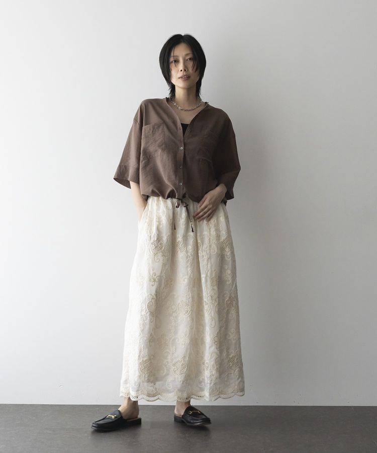 GARAGE OF GOOD CLOTHING「シアー裾ドロストスクエアフブラウス」|シャツ・ブラウス|