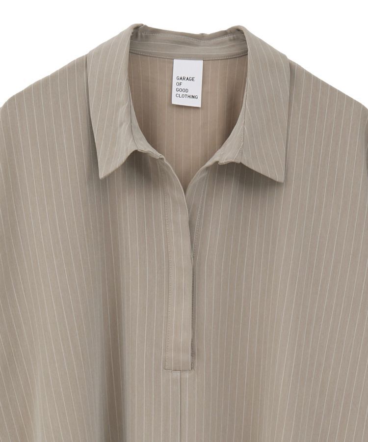 GARAGE OF GOOD CLOTHING「ストライプアシンメトリー７分袖ワンピース」|ワンピース|