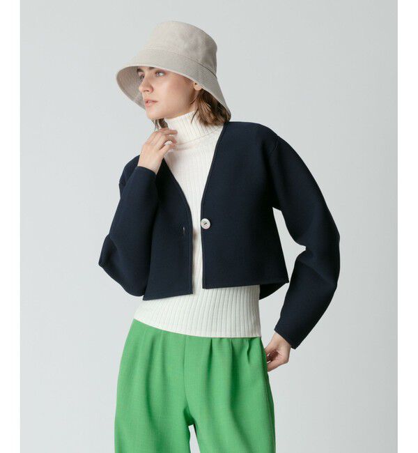 allureville「【セットアップ対応商品】ガーターニットショートジャケット」|ニット・セーター|