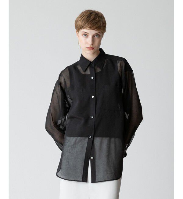 allureville「◇ オーガンジーシアーシャツ 」|シャツ・ブラウス|ブラック