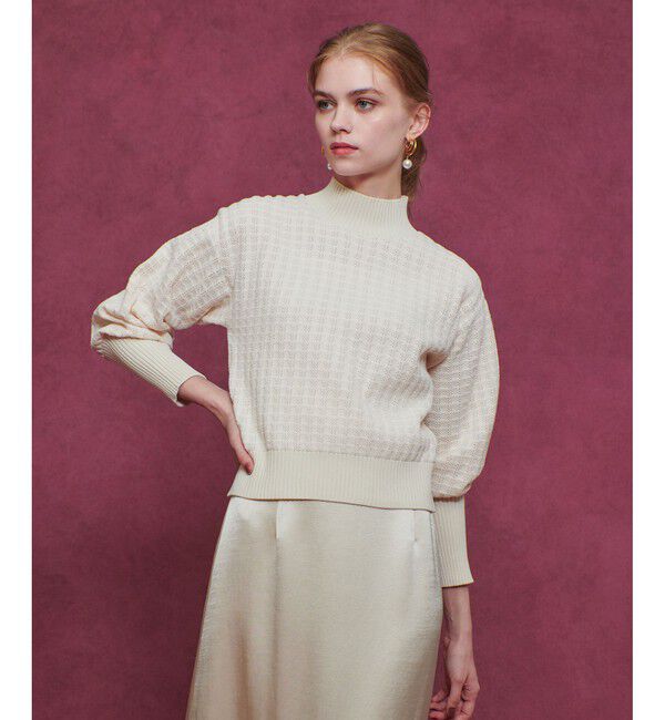 LOULOU WILLOUGHBY「【LOULOU WILLOUGHBY】ロングリブカフスモールプルオーバー」|ニット・セーター|アイボリー