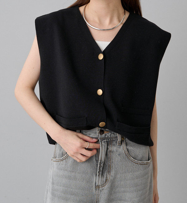  「【Du noir】ニットジレベスト」|ニット・セーター|