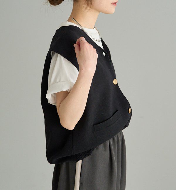  「【Du noir】ニットジレベスト」|ニット・セーター|