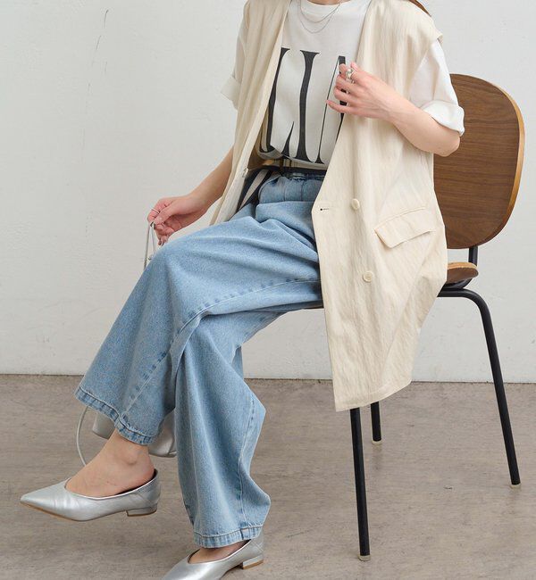  「【リバイバル】ノーカラーダブルデザインジレベスト」|ダウンベスト・ベスト|