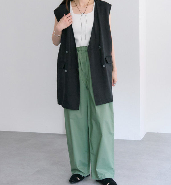  「【リバイバル】ノーカラーダブルデザインジレベスト」|ダウンベスト・ベスト|