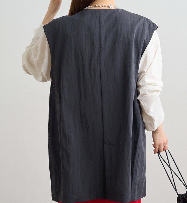  「【リバイバル】ノーカラーダブルデザインジレベスト」|ダウンベスト・ベスト|