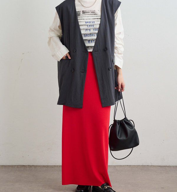  「【リバイバル】ノーカラーダブルデザインジレベスト」|ダウンベスト・ベスト|