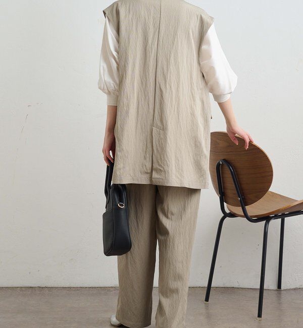  「【リバイバル】ノーカラーダブルデザインジレベスト」|ダウンベスト・ベスト|