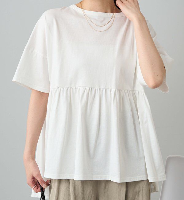  「《リバイバル》【WEB限定/Du noir】バッグリボンペプラムTシャツ」|Tシャツ・カットソー|