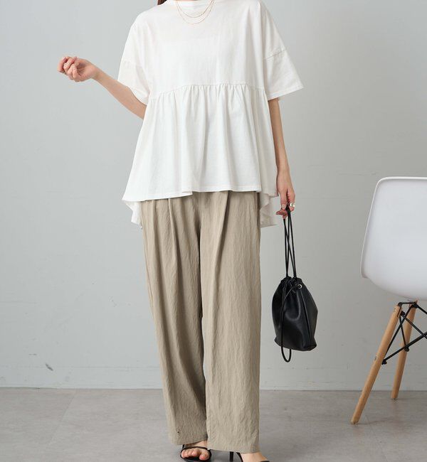  「《リバイバル》【WEB限定/Du noir】バッグリボンペプラムTシャツ」|Tシャツ・カットソー|