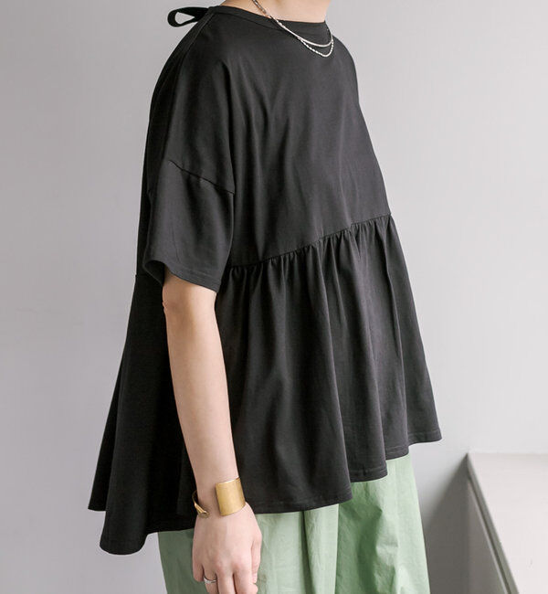  「《リバイバル》【WEB限定/Du noir】バッグリボンペプラムTシャツ」|Tシャツ・カットソー|