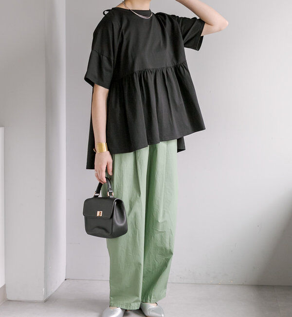  「《リバイバル》【WEB限定/Du noir】バッグリボンペプラムTシャツ」|Tシャツ・カットソー|