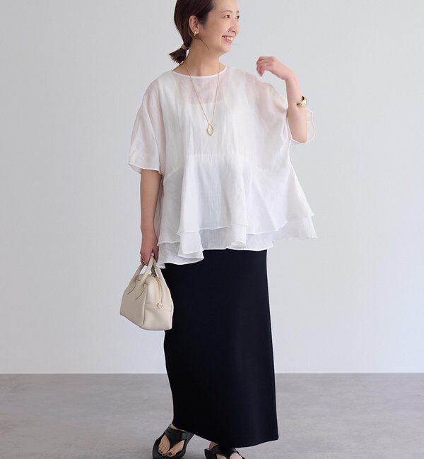  「【＠sein___000企画】ラミー2枚重ねペプラムブラウス」|プルオーバー|