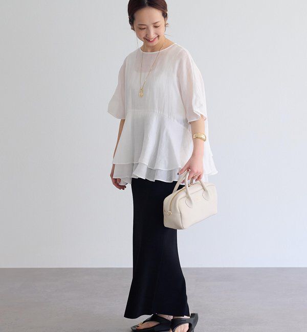  「【＠sein___000企画】ラミー2枚重ねペプラムブラウス」|プルオーバー|