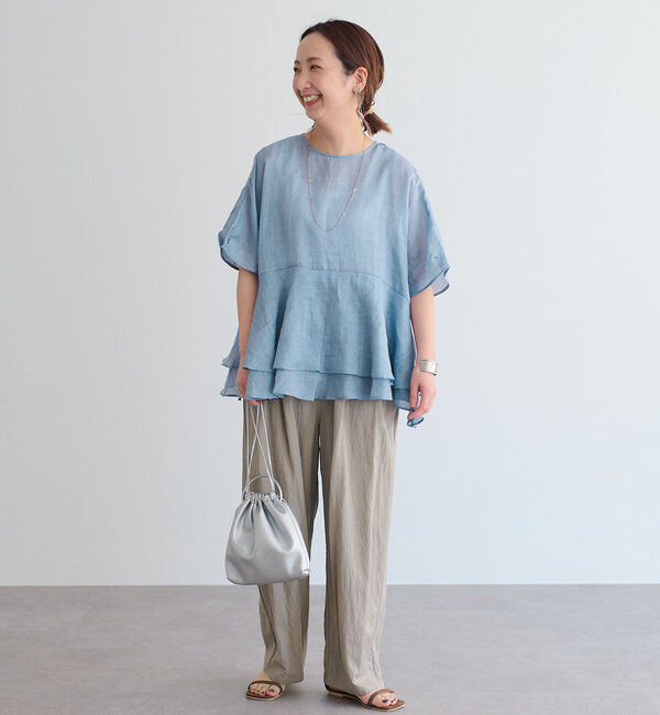  「【＠sein___000企画】ラミー2枚重ねペプラムブラウス」|プルオーバー|