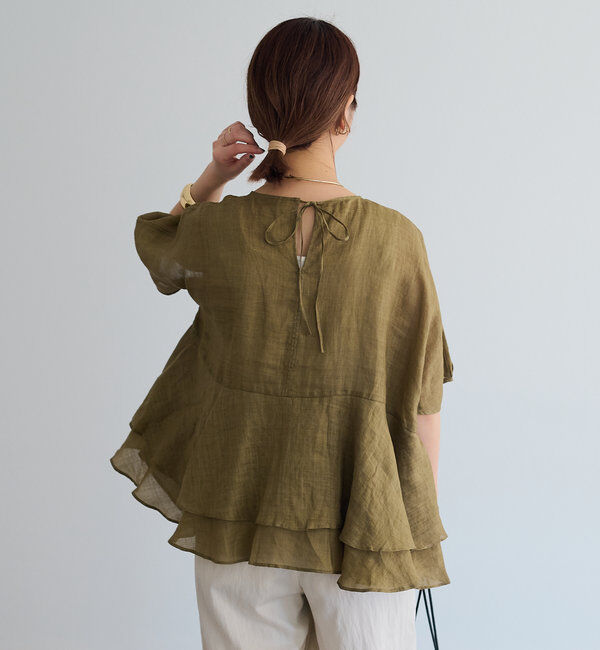  「【＠sein___000企画】ラミー2枚重ねペプラムブラウス」|プルオーバー|