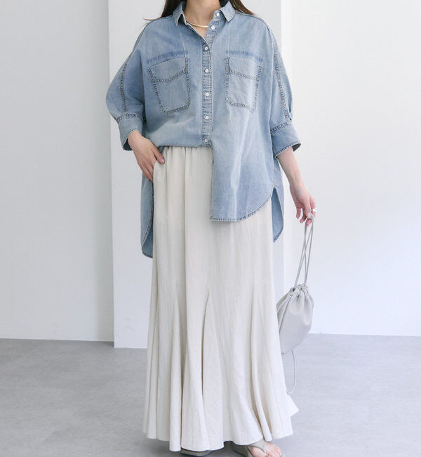  「レーヨンナイロンマチ付きスカート」|スカート|