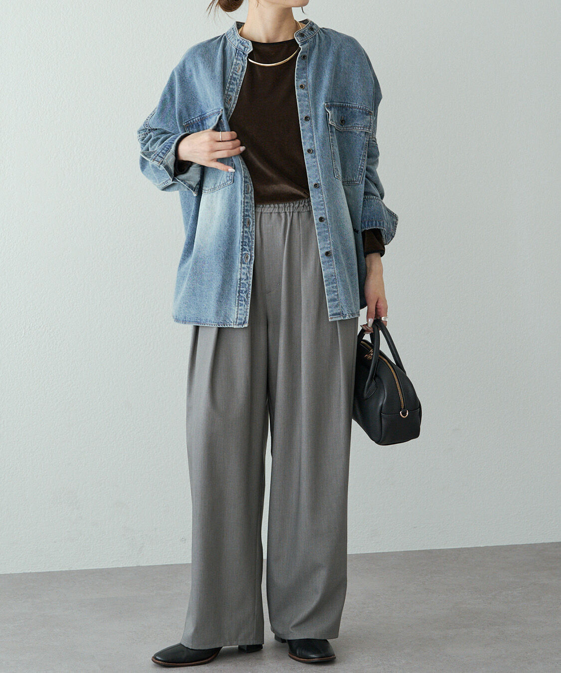  「【新色追加】ツータックウエストゴムストレッチパンツ」|その他|