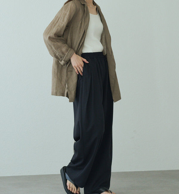  「【新色追加】ツータックウエストゴムストレッチパンツ」|その他|