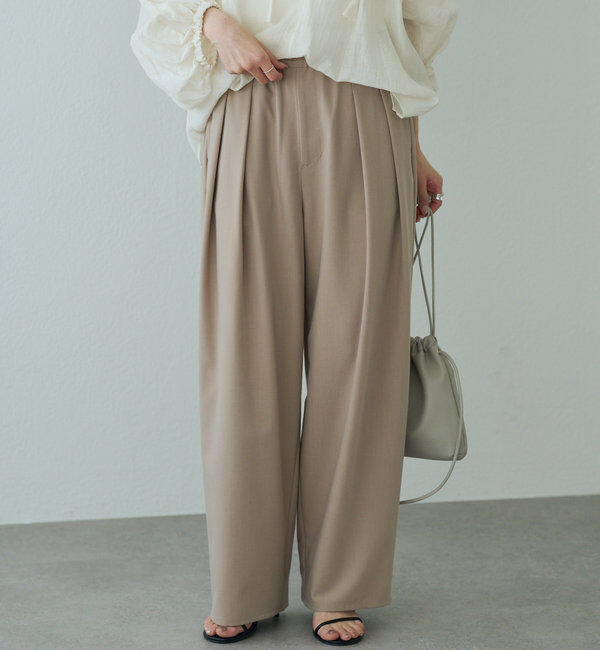  「【新色追加】ツータックウエストゴムストレッチパンツ」|その他|