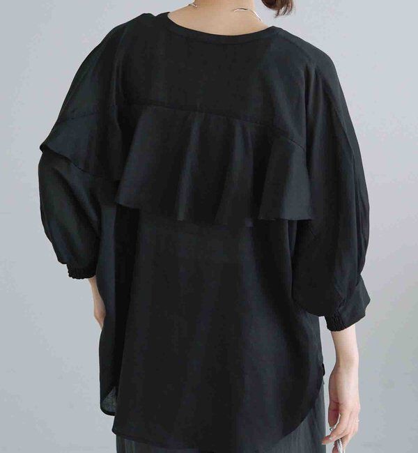  「バックラッフルスキッパーシアーブラウス」|シャツ・ブラウス|