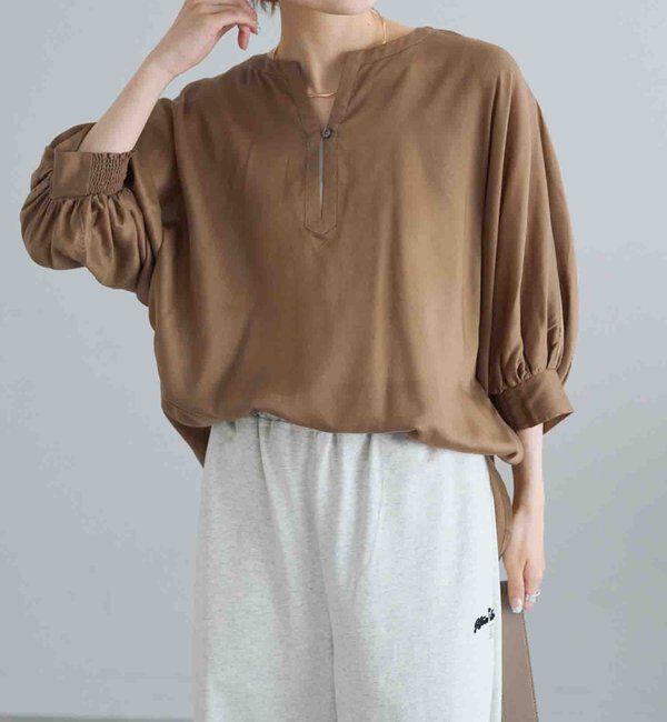  「バックラッフルスキッパーシアーブラウス」|シャツ・ブラウス|