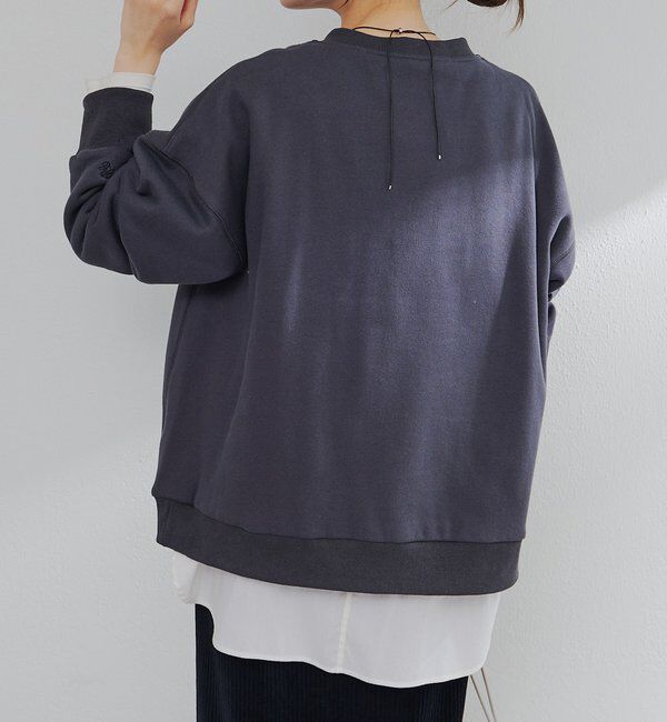  「フロッキープリントハーフジップ裏起毛スウェット」|プルオーバー|