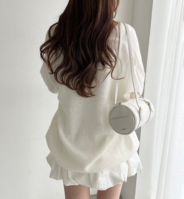  「袖リボンロングカーディガン」|ニット・セーター|