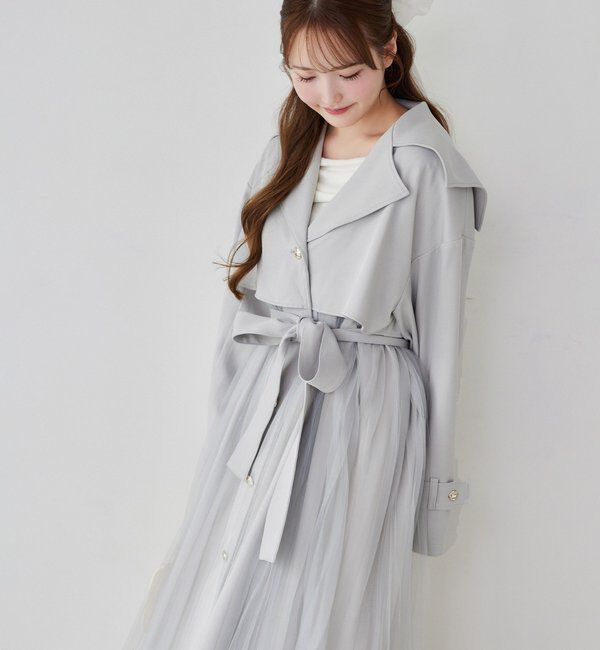  「チュールトレンチコート」|その他|グレー