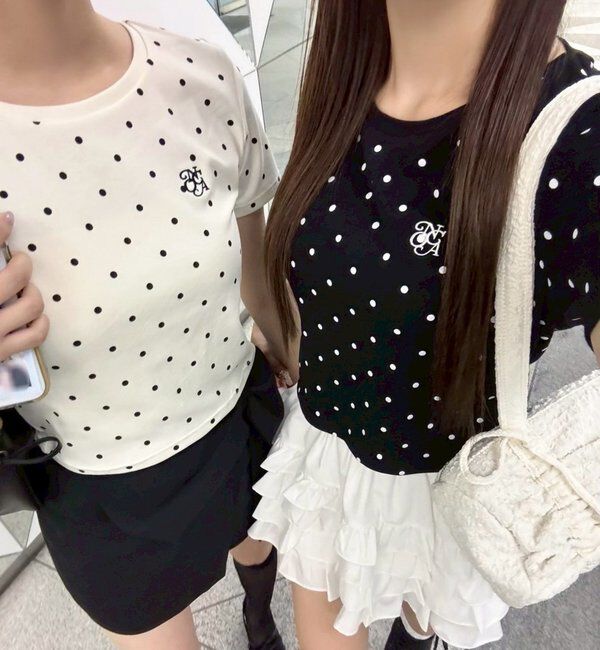  「ワンポイント刺繍ドットTシャツ」|プルオーバー|