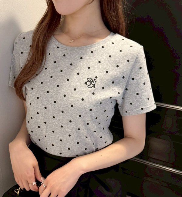  「ワンポイント刺繍ドットTシャツ」|プルオーバー|
