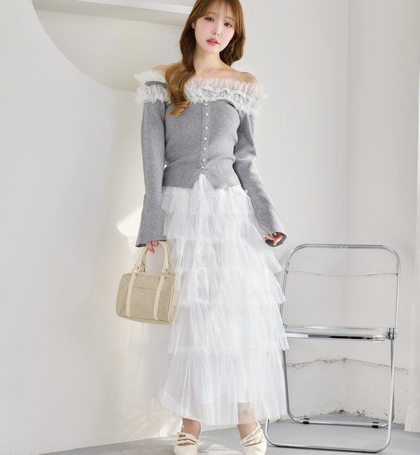  「チュールロングスカート」|スカート|