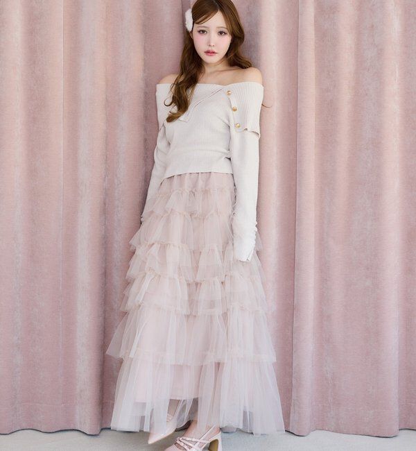  「チュールロングスカート」|スカート|