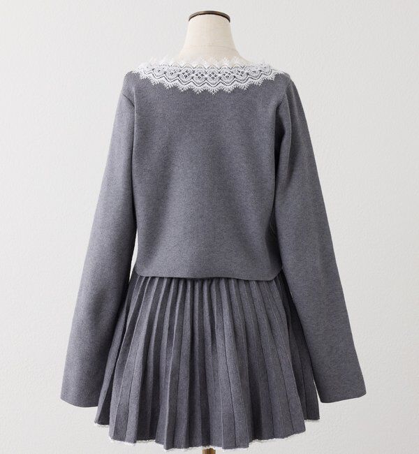  「レースボウタイニットセットアップ」|ワンピース|