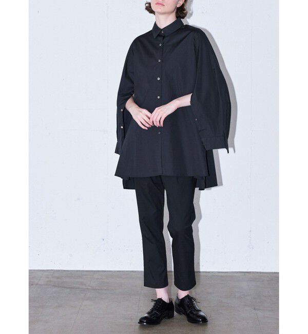 MIDIUMISOLID「MIDIUMISOLID for Ladies スリットスリーブチュニックシャツ」|シャツ・ブラウス|