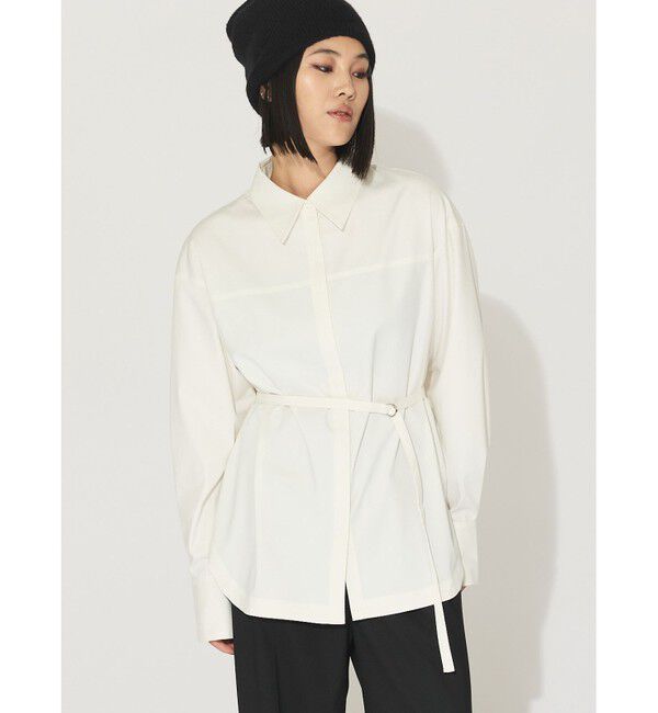 MIDIUMISOLID「MIDIUMISOLID for Ladies ベルト付きシャツ(MODE)」|シャツ・ブラウス|オフホワイト
