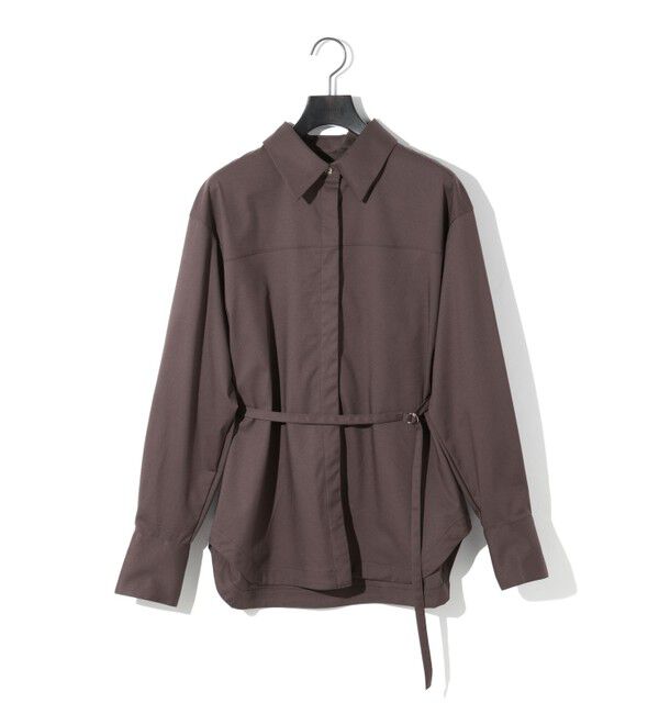 MIDIUMISOLID「MIDIUMISOLID for Ladies ベルト付きシャツ(MODE)」|シャツ・ブラウス|ブラウン